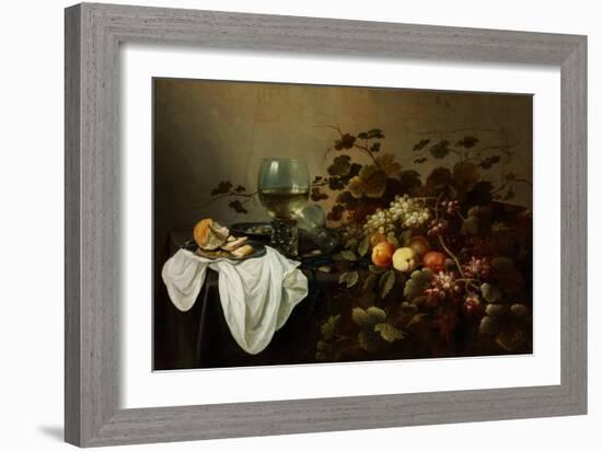 Still Life with Fruit and Roemer - Peinture De Pieter Claesz (C. 1597-1660) - 1644 - Oil on Canvas-Pieter Claesz-Framed Giclee Print