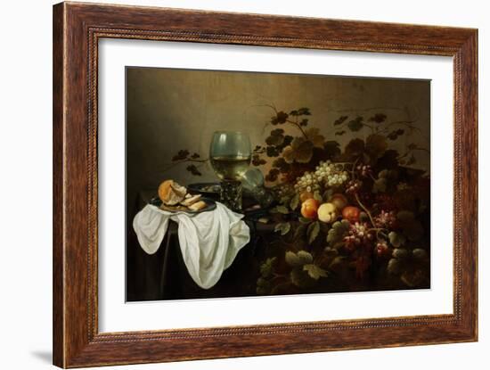 Still Life with Fruit and Roemer - Peinture De Pieter Claesz (C. 1597-1660) - 1644 - Oil on Canvas-Pieter Claesz-Framed Giclee Print