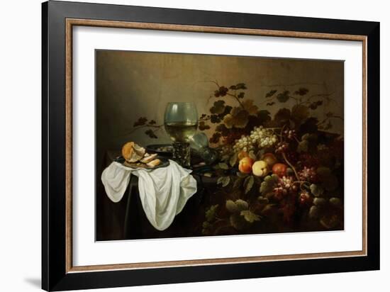 Still Life with Fruit and Roemer - Peinture De Pieter Claesz (C. 1597-1660) - 1644 - Oil on Canvas-Pieter Claesz-Framed Giclee Print