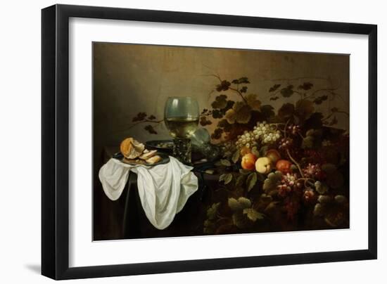 Still Life with Fruit and Roemer - Peinture De Pieter Claesz (C. 1597-1660) - 1644 - Oil on Canvas-Pieter Claesz-Framed Giclee Print