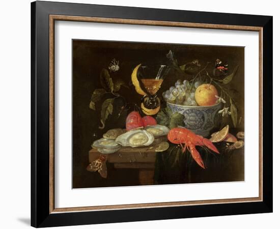 Still Life with Fruit and Shell Fish, 1653-Jan Van, The Elder Kessel-Framed Giclee Print