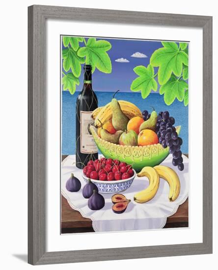 Still Life with Fruit and Wine, 1993-Liz Wright-Framed Giclee Print