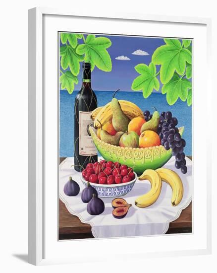 Still Life with Fruit and Wine, 1993-Liz Wright-Framed Giclee Print