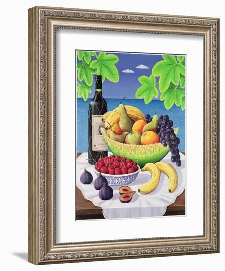 Still Life with Fruit and Wine, 1993-Liz Wright-Framed Giclee Print