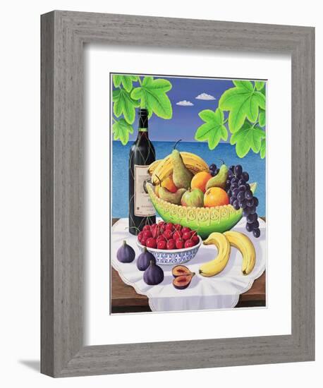 Still Life with Fruit and Wine, 1993-Liz Wright-Framed Giclee Print