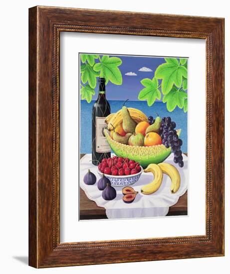 Still Life with Fruit and Wine, 1993-Liz Wright-Framed Giclee Print