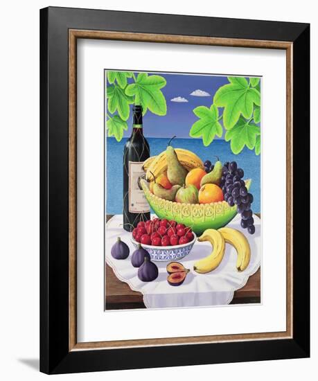 Still Life with Fruit and Wine, 1993-Liz Wright-Framed Giclee Print