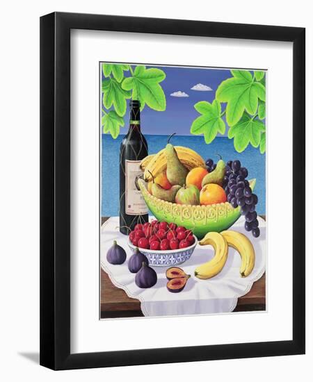 Still Life with Fruit and Wine, 1993-Liz Wright-Framed Giclee Print