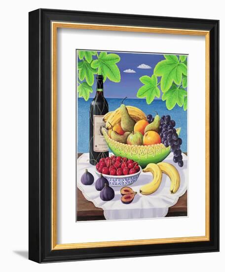 Still Life with Fruit and Wine, 1993-Liz Wright-Framed Giclee Print