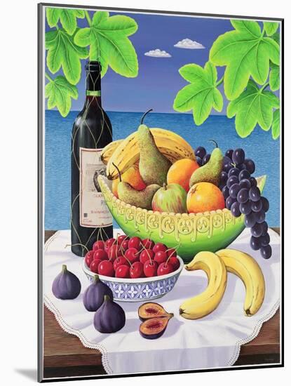 Still Life with Fruit and Wine, 1993-Liz Wright-Mounted Giclee Print