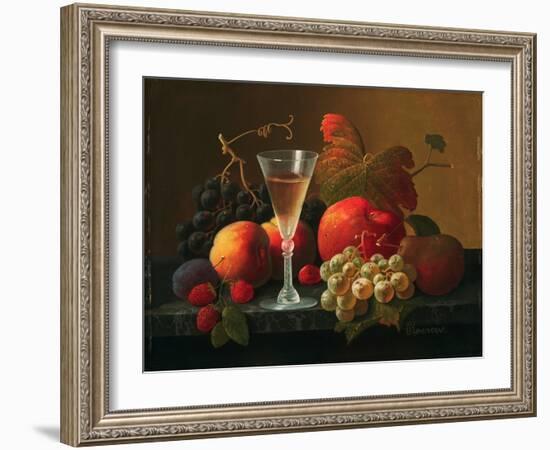 Still Life with Fruit and Wine, C.1850-70 (Oil on Canvas)-Severin Roesen-Framed Giclee Print