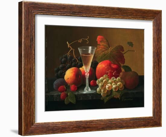 Still Life with Fruit and Wine, C.1850-70 (Oil on Canvas)-Severin Roesen-Framed Giclee Print