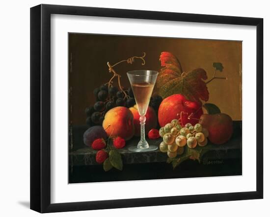 Still Life with Fruit and Wine, C.1850-70 (Oil on Canvas)-Severin Roesen-Framed Giclee Print