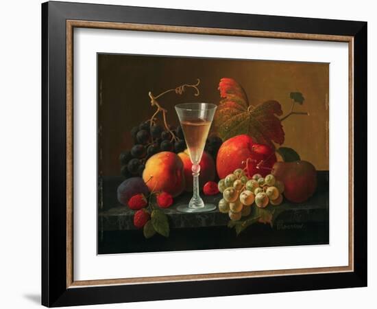 Still Life with Fruit and Wine, C.1850-70 (Oil on Canvas)-Severin Roesen-Framed Giclee Print