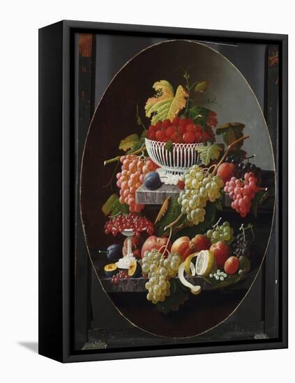 Still Life with Fruit, C.1850-70 (Oil on Canvas)-Severin Roesen-Framed Premier Image Canvas