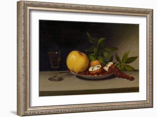 Still Life with Fruit, Cakes and Wine, 1821-Raphaelle Peale-Framed Giclee Print