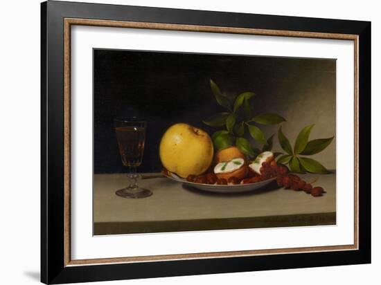 Still Life with Fruit, Cakes and Wine, 1821-Raphaelle Peale-Framed Giclee Print