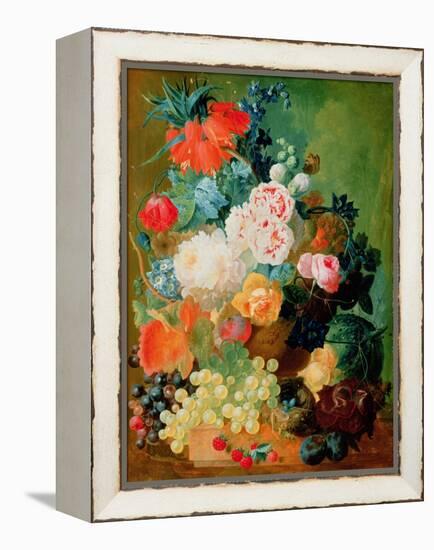 Still Life with Fruit, Flowers and Bird's Nest-Jan van Os-Framed Premier Image Canvas