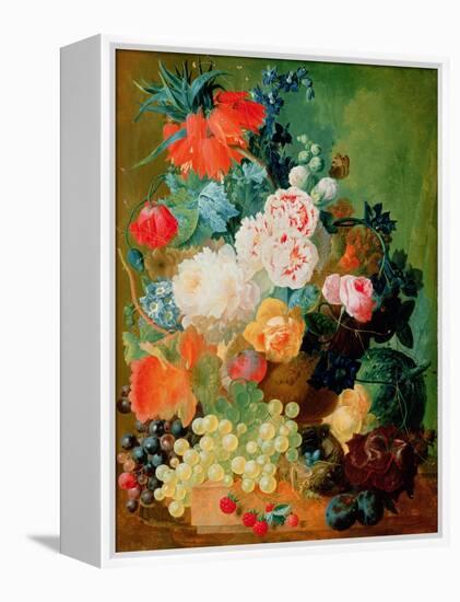 Still Life with Fruit, Flowers and Bird's Nest-Jan van Os-Framed Premier Image Canvas