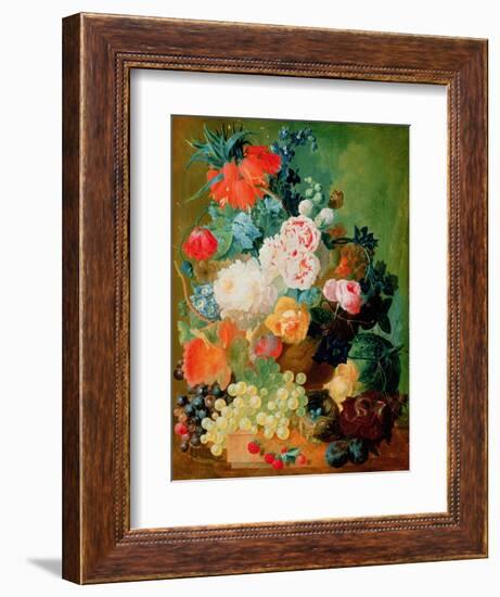 Still Life with Fruit, Flowers and Bird's Nest-Jan van Os-Framed Giclee Print