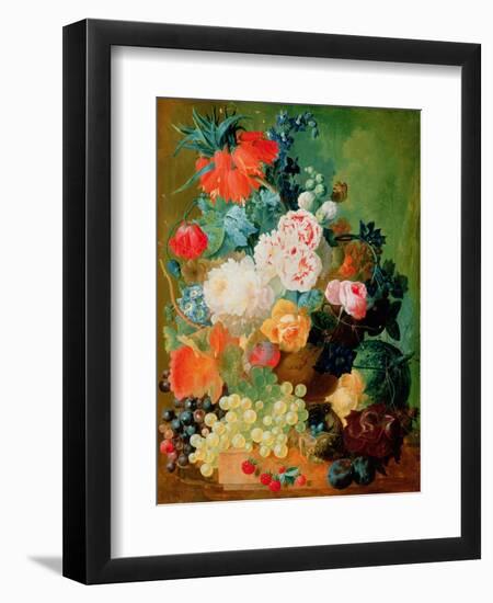 Still Life with Fruit, Flowers and Bird's Nest-Jan van Os-Framed Giclee Print