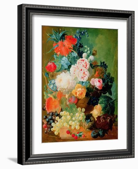 Still Life with Fruit, Flowers and Bird's Nest-Jan van Os-Framed Giclee Print