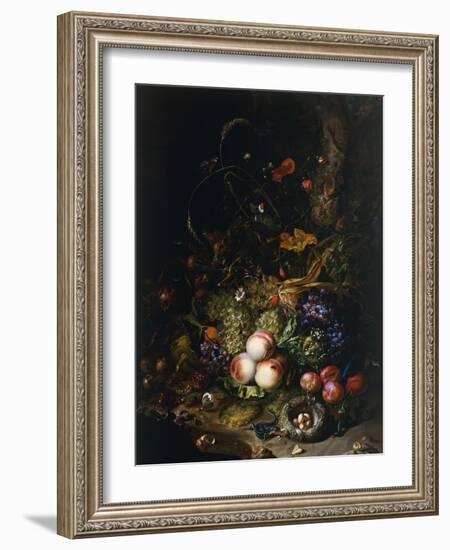 Still Life with Fruit, Flowers, Reptiles and Insects-Rachel Ruysch-Framed Giclee Print