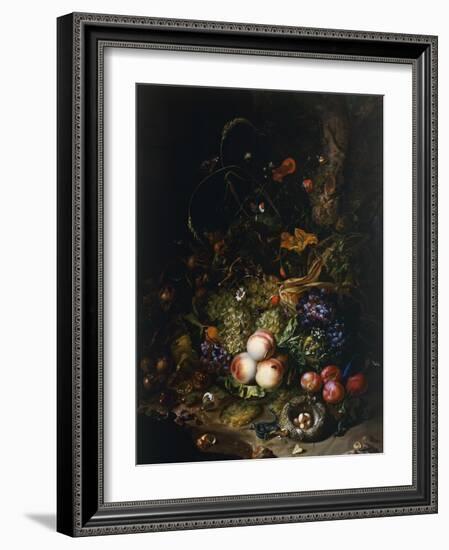 Still Life with Fruit, Flowers, Reptiles and Insects-Rachel Ruysch-Framed Giclee Print