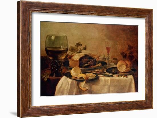 Still Life with Fruit Pie, 1635-Willem Claesz. Heda-Framed Giclee Print