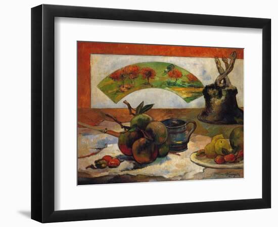 Still-Life with Fruits and Fan, circa 1888-Paul Gauguin-Framed Giclee Print