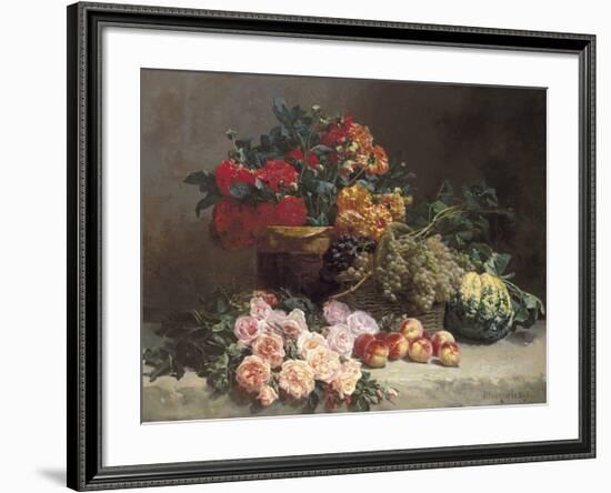 Still Life with Fruits and Flowers-Pierre Bourgogne-Framed Premium Giclee Print