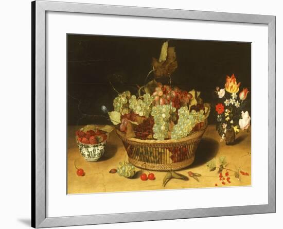 Still Life with Fruits and Flowers-null-Framed Giclee Print