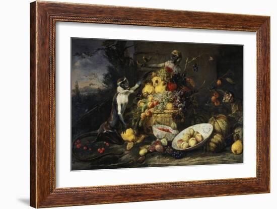 Still Life with Fruits and Monkeys-Frans Snyders-Framed Giclee Print