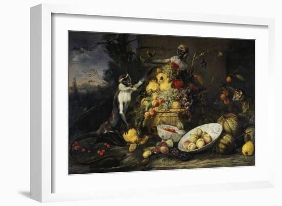 Still Life with Fruits and Monkeys-Frans Snyders-Framed Giclee Print