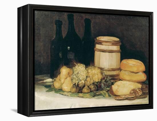 Still-Life with Fruits, Bottles and Loaves of Bread-Suzanne Valadon-Framed Premier Image Canvas