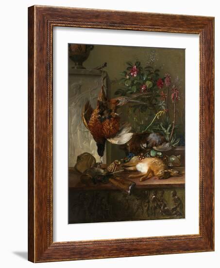 Still Life with Game and a Greek Stele: Allegory of Autumn-Georgius Jacobus Johannes van Os-Framed Art Print