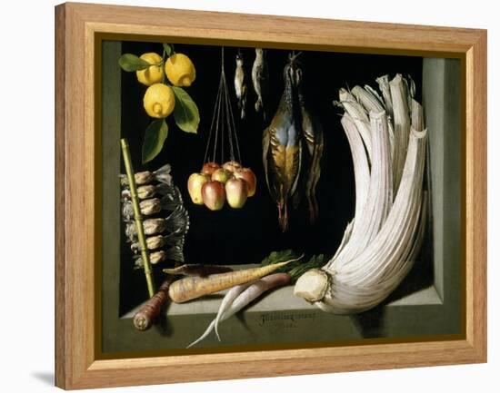 Still Life with Game, Vegetables and Fruit, 1602-Juan Sanchez Cotan-Framed Premier Image Canvas