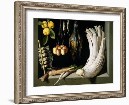 Still Life with Game, Vegetables and Fruit, 1602-Juan Sanchez Cotan-Framed Giclee Print