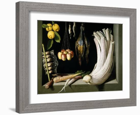 Still Life with Game, Vegetables and Fruit, 1602-Juan Sanchez Cotan-Framed Giclee Print