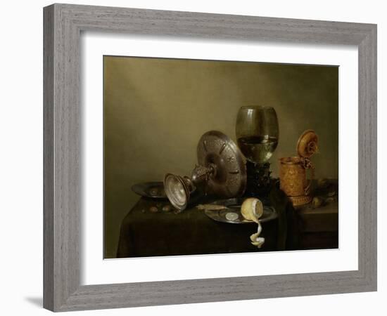 Still Life with Gilt Beer Tankard-Willem Claesz Heda-Framed Art Print