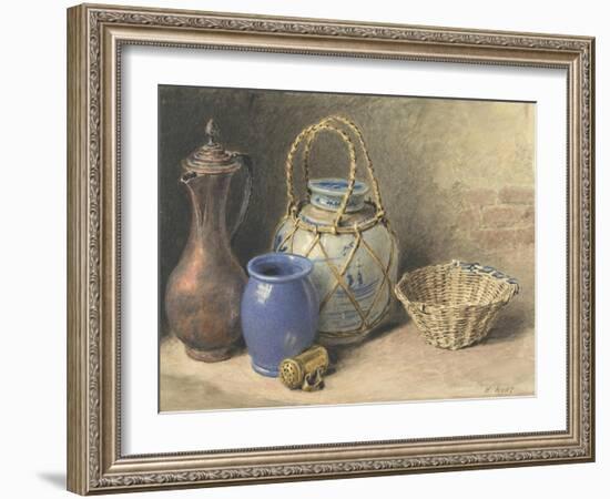 Still Life with Ginger Jar, C.1825-William Henry Hunt-Framed Giclee Print