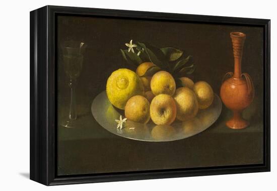 Still Life with Glass, Fruit, and Jar, c.1650-Francisco de Zurbaran-Framed Premier Image Canvas