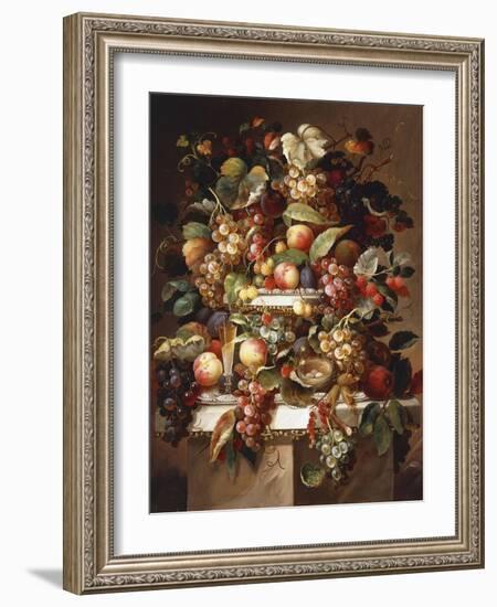 Still Life with Grapes and Peaches-Charles Baum-Framed Giclee Print