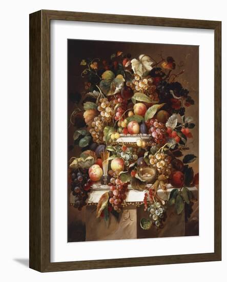 Still Life with Grapes and Peaches-Charles Baum-Framed Giclee Print