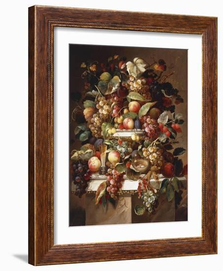 Still Life with Grapes and Peaches-Charles Baum-Framed Giclee Print