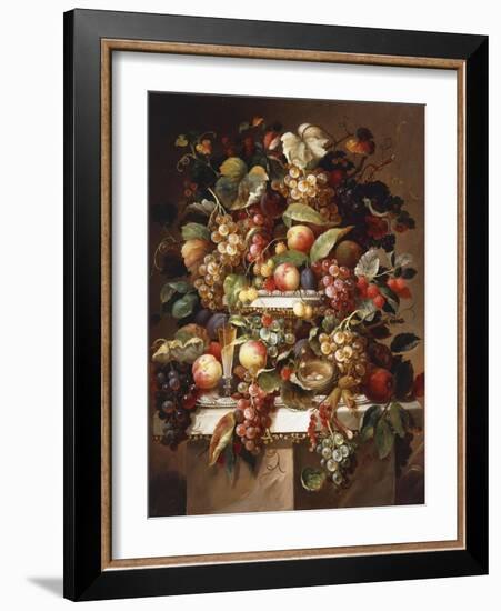 Still Life with Grapes and Peaches-Charles Baum-Framed Giclee Print