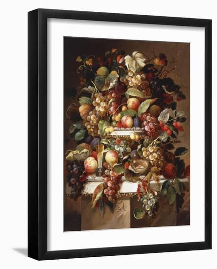 Still Life with Grapes and Peaches-Charles Baum-Framed Giclee Print