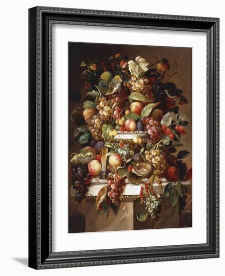 Still Life with Grapes and Peaches-Charles Baum-Framed Giclee Print