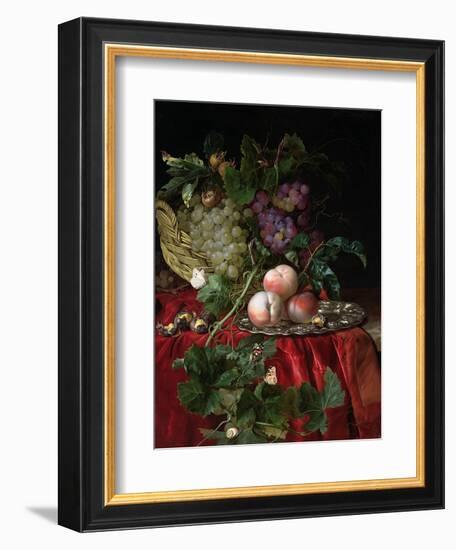 Still Life with Grapes and Peaches-Willem van Aelst-Framed Giclee Print