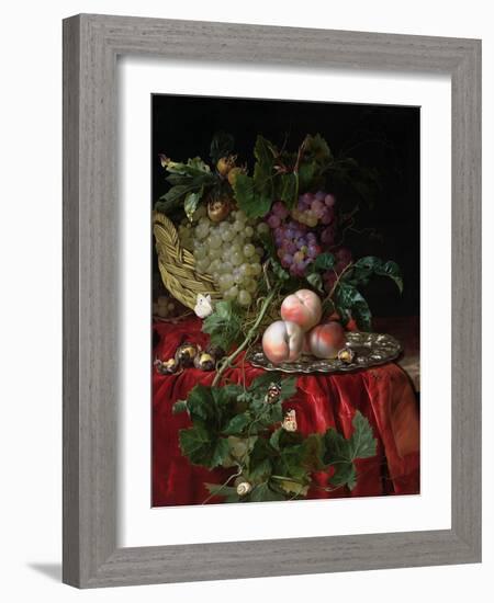 Still Life with Grapes and Peaches-Willem van Aelst-Framed Giclee Print